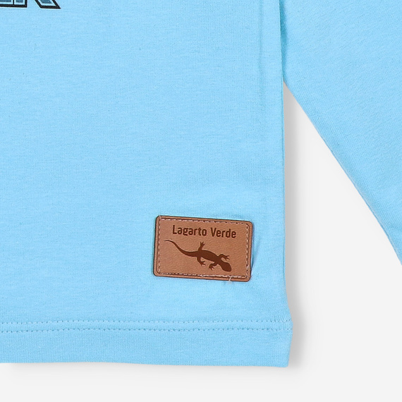 KAR-1014 Langarmbluse für Jungen Lagarto Verde blau – Baumwolle mit Elasthan, polnische Produktion