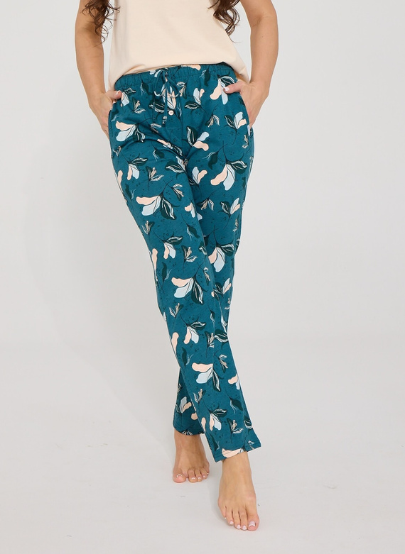 Damen-Pyjamahose Cornette 690/52, 100% Baumwolle, lang, marine