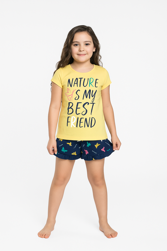 Mariposa Mädchen Schlafanzug Italian Fashion - gelb/blau