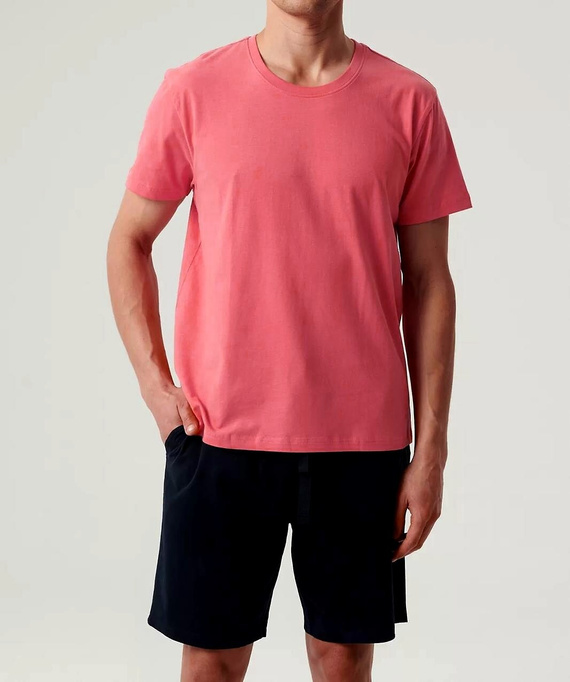 NMP-379 Herren-Kurzarmpyjama, Atlantik-Korallen-Marineblau