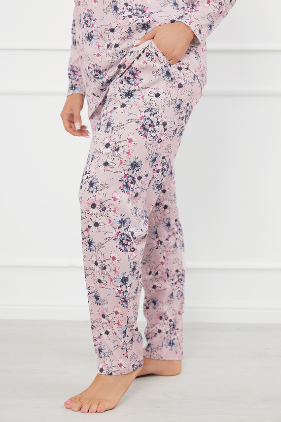 Toliana Damen Schlafanzug langarm, lange Hose Italienische Mode 