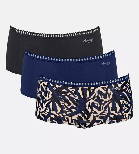 GO Crush Short C3P Damen Shorts 3er-Pack Sloggi - Marineblau