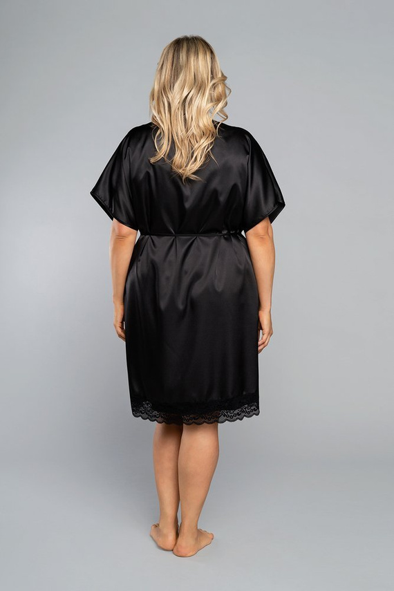 Touch Kurzarm-Bademantel Italian Fashion - schwarz