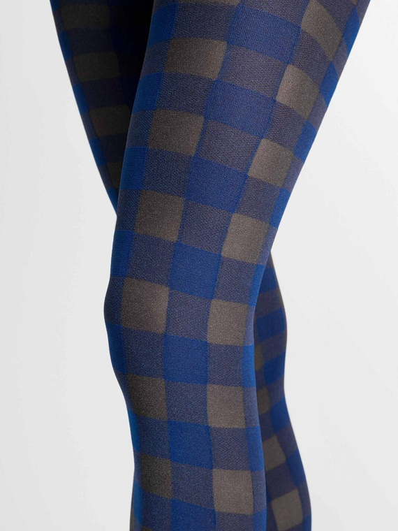 Fiore G6139 Indigo Damenstrumpfhose 40 DEN mit Karomuster in Blau