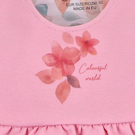 ABN-5427 Bunte Blumen Bio-Baumwollkleid Nini rosa