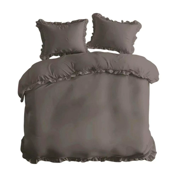 Pure 23 Einfarbige Baumwollbettwäsche Detexpol dunkelgrau