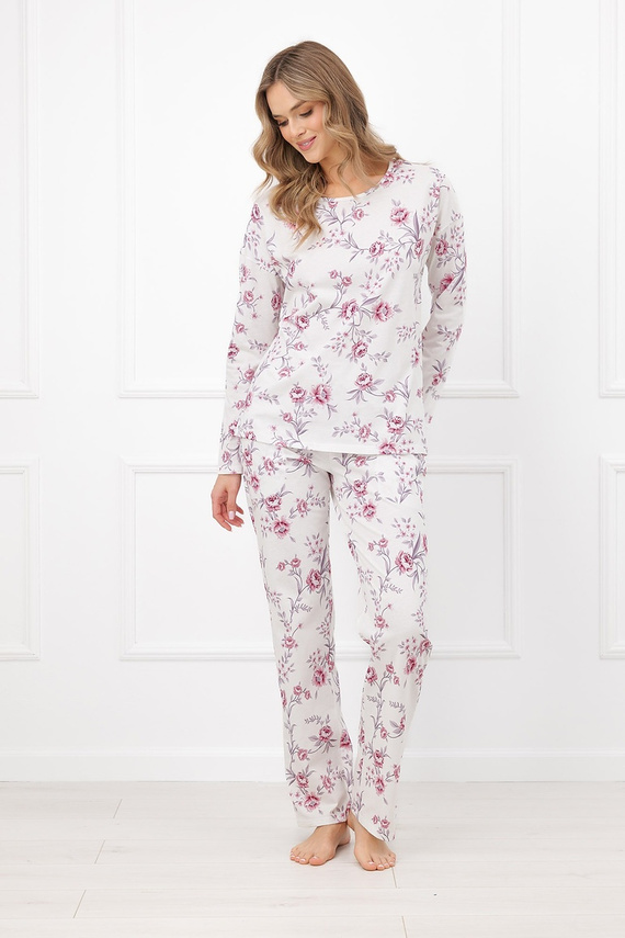 Damen-Pyjama Beauty Italian Fashion 100% Baumwolle Langarm Hose