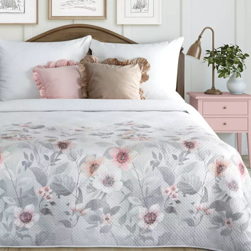 Narzuta Elia Silber Eurofirany Steppdecke Dekorativ Polyester