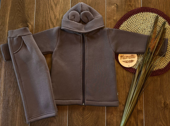 Kinder-Trainingsanzug-Set DH117 Schokoladenmousse - Mamatti