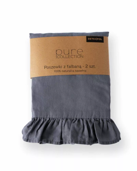 Pure 23 Einfarbige Baumwollbettwäsche Detexpol Graphit