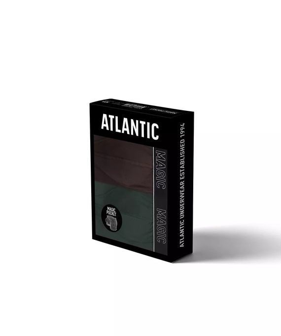 Herrenboxershorts Atlantic Magic Pocket 2MH-1200 A2 2er-Pack grün-braun – push-up Baumwolle