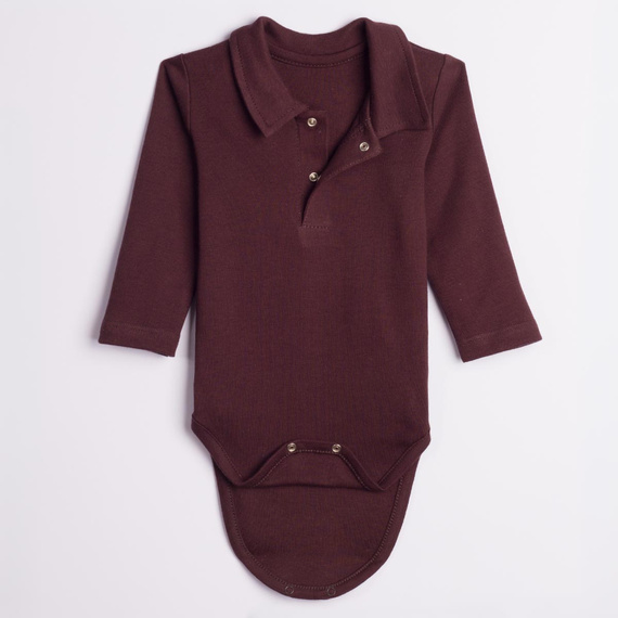 227099 Nicol BENEK Polo-Body 100% Baumwolle Dunkelbraun Langarm