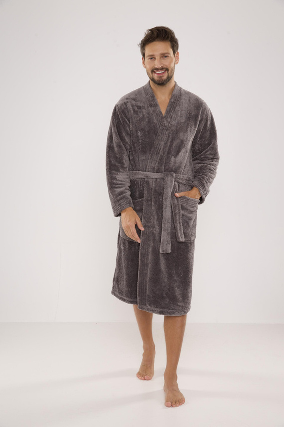 391 Hugo Herren Bademantel De lafense - grau