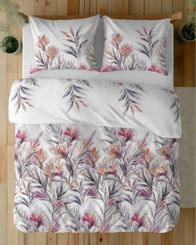 5504 A Baumwollbettwäsche Tropical Flowers Naturalis – Detexpol weiß