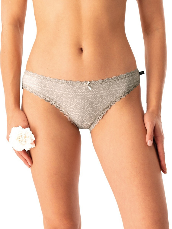 Damen-Slips LPR 752 B25 Key graubeige – Baumwolle, 2er-Pack im Karton, bequem und klassisch