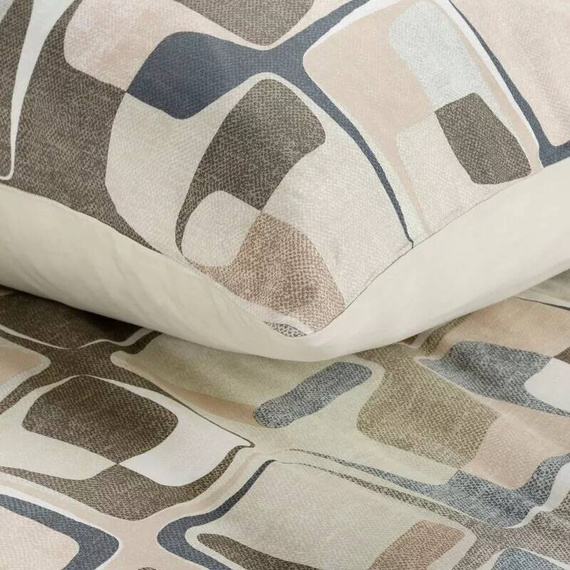 Frühling 36 Geometrie Satinbettwäsche Eurovorhänge Beige