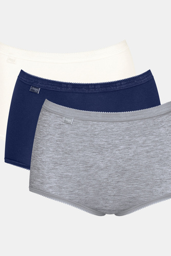 Basic+ Maxi C3P Sloggi Damen-Slip – V017 Grau-Marineblau-Ecru