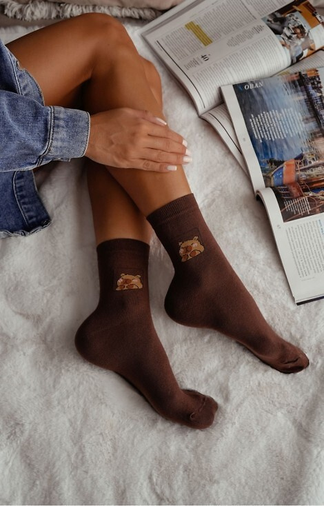 0200-186 Capybara Damensocken Milena braun – Baumwolle, gemustert