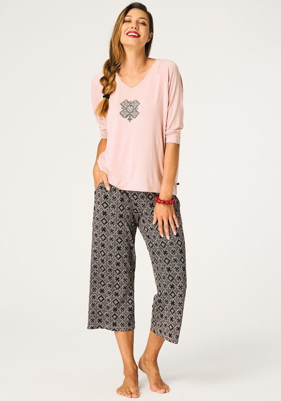 Key LNS 731 Damenpyjama Apricot Viskose 3/4