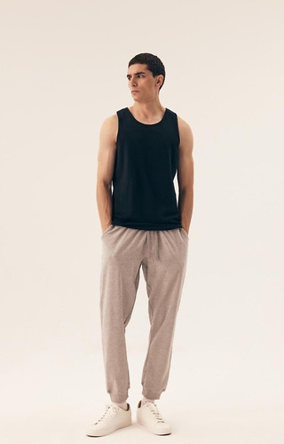 42978 Move 10 Henderson Herren-T-Shirt, Schwarz – Baumwolle, mit Trägern, 2-tlg.