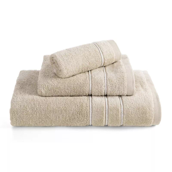 Eurofirany Handtücher Set 3 tlg weich saugstark elegante Handtücher Sibel beige