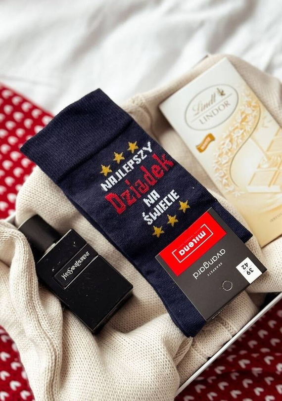 0125-102 Best Grandpa Milena Herrensocken – Marineblau