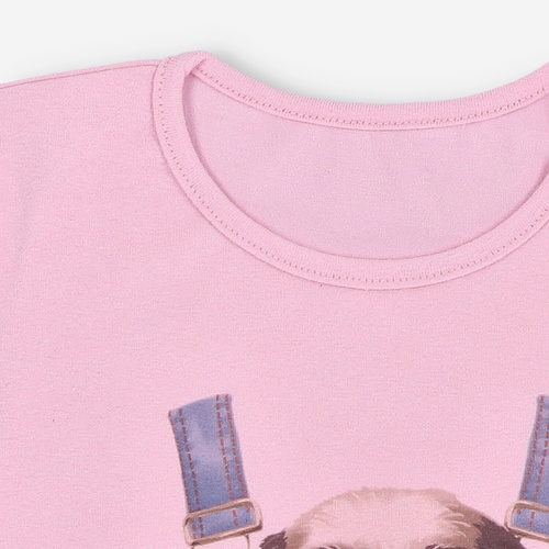 KAR-4004/ROZ Mädchen-T-Shirt mit kurzen Ärmeln Lagarto Verde rosa