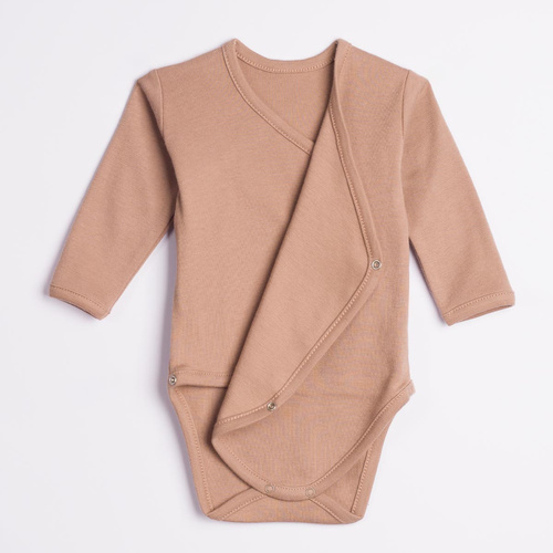 227097 Nicol BENEK Wickelbody 100% Baumwolle Braun Langarm