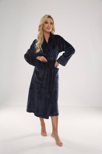 628 Abigail Long Forex Damen Bademantel - navy blau