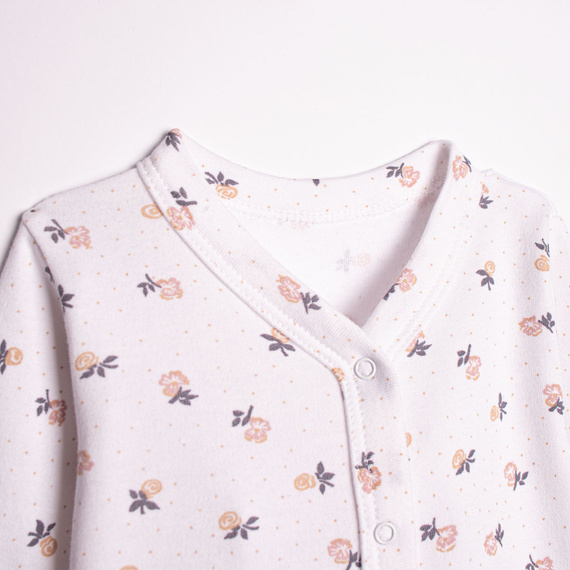 220031 Baby Strampler Nicol 100% Baumwolle Blumen mit Füßchen