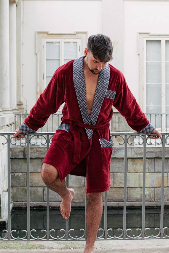 772 Bonjour forex Bademantel für Herren - kastanienbraun