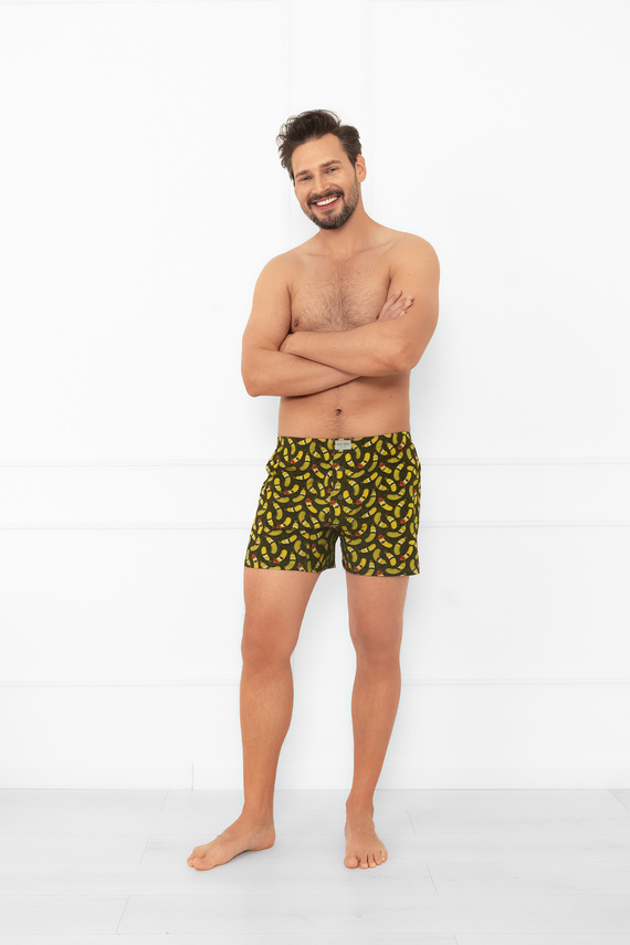 Maxim - locker sitzende Herren-Boxershorts mit Gurkenprint | Italienische Mode
