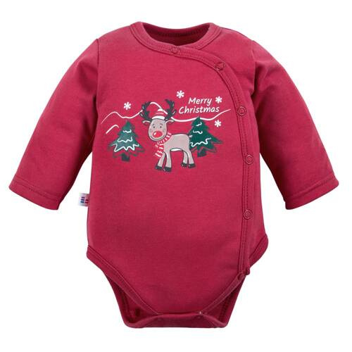 Hallo Rentier! Eevi Langarm-Body – Burgunderrot