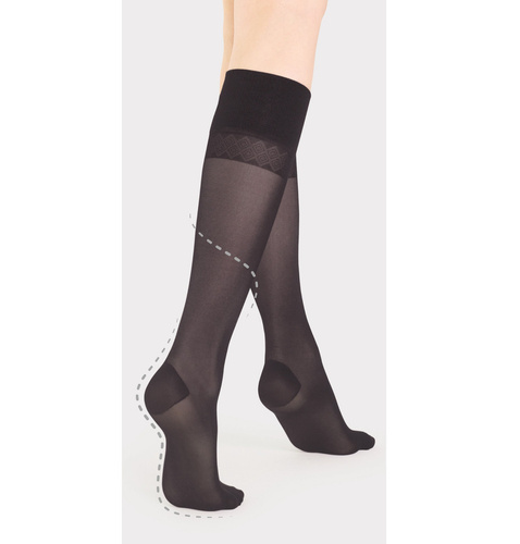 M 2103 Travel Firm Kniestrümpfe 40 den Fiore - schwarz