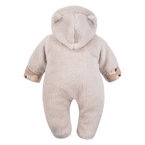 Beary Cool Eevi Babyoverall – Lammfell, beige, mit Ohren und Reißverschluss