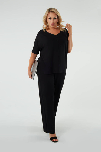 Soler Damen lange Hose Italienische Mode - schwarz 