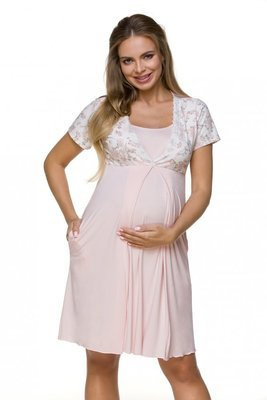 3123 Umstands- und Stillnachthemd Lupoline- rosa