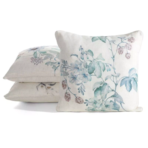 Len 41 Poszewka dekoracyjna  Eurofirany | Naturalna zieleń, wzór liści