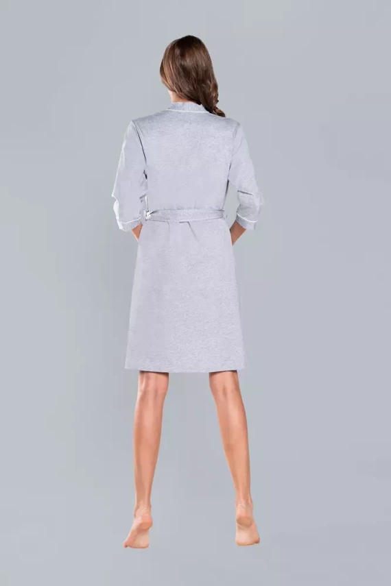 Megan Damen Morgenmantel Italian Fashion 3/4 Ärmel - hell melange