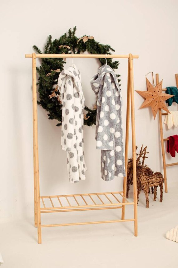 323 Dots Forex Morgenmantel - ecru