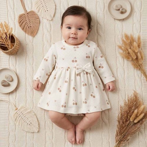 224031 Nicol Baby-Body-Kleid 100% Baumwolle, Lochstrick, Kirschen