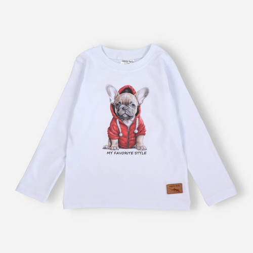 KAR-1011/BIA Jungenbluse mit langen Ärmeln Lagarto Verde weiß