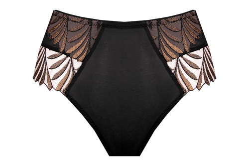 Damen Slip Unikat Evani schwarz – elegant mit Tüll und Stickerei
