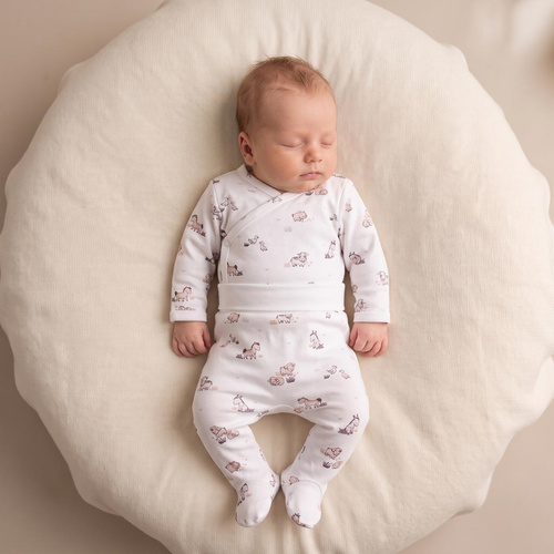 228009 Nicol FARMA Baby-Halbhosen aus Baumwolle, Tiermotive, cremefarben