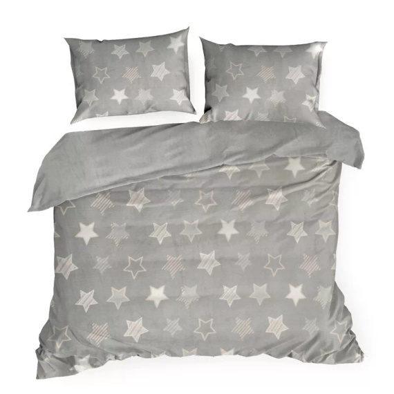 Flano 4 Sterne Samtbettwäsche Eurofirany grau