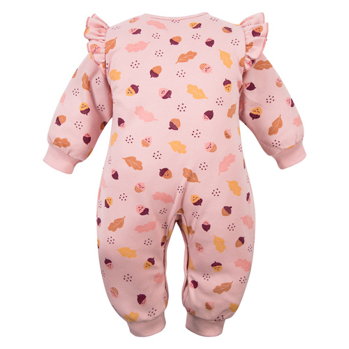 Fluffy Tails Eevi Babystrampler, rosa – Baumwolle, ohne Füße, mit Druckknöpfen