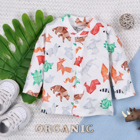 ABN-5388 Lustiger Origami-Babykaftan aus Bio-Baumwolle mit Nini-Print