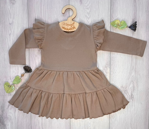 Mamatti SP516 Mädchenkleid mit Flügelärmeln 97% Baumwolle