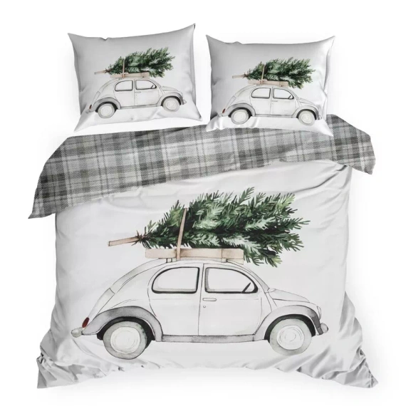 Weihnachtsbettwäsche Elsa Eurofirany beige 100% Baumwolle mit Reißverschluss