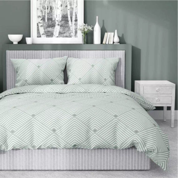 5491 B Satinbettwäsche Detexpol Satin Stories mint | 100 % Baumwolle, Satinbindung, Reißverschluss, Geschenkverpackung